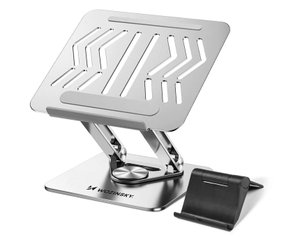 Podkładka chłodząca pod laptopy Wozinsky Podstawka pod laptopa tablet aluminiowa srebrna WRS-CPY84SS